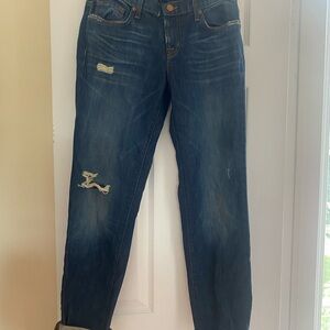 J Brand NWOT Dark Blue Distressed Boyfriend Jeans